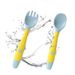 2PCS Baby Feeding Spoon Fork Sets Toddler Infant Bendable Silicone Soft Spoons Children Tableware Safe Learning Feeding Flatware_voghion.com