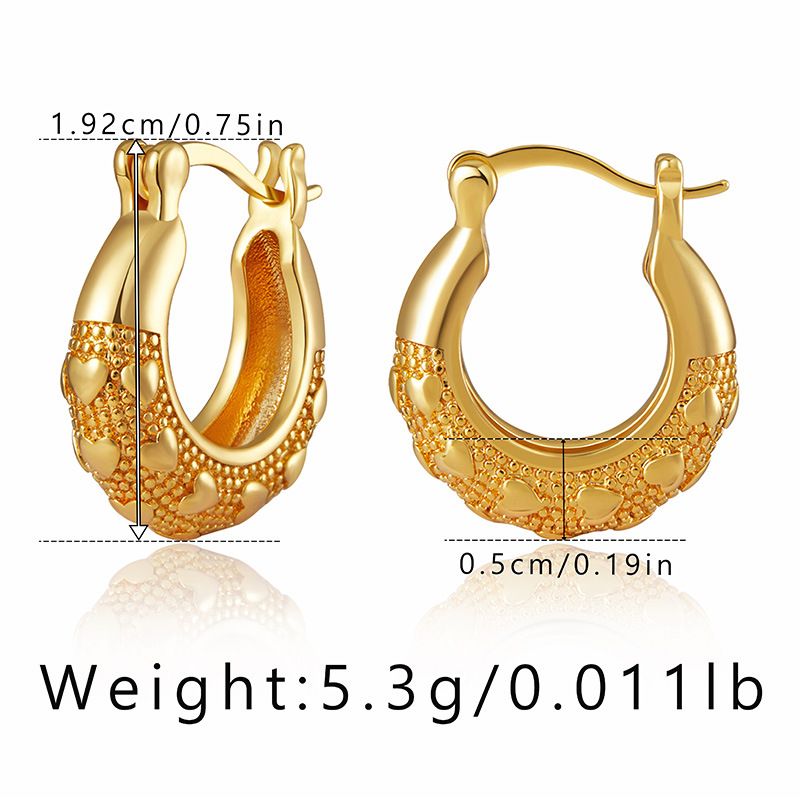 Echtes Gold galvanisierte Ohrringe, farbechte metallische unregelmäßige High-End-Textur-Ohrringe_voghion.com