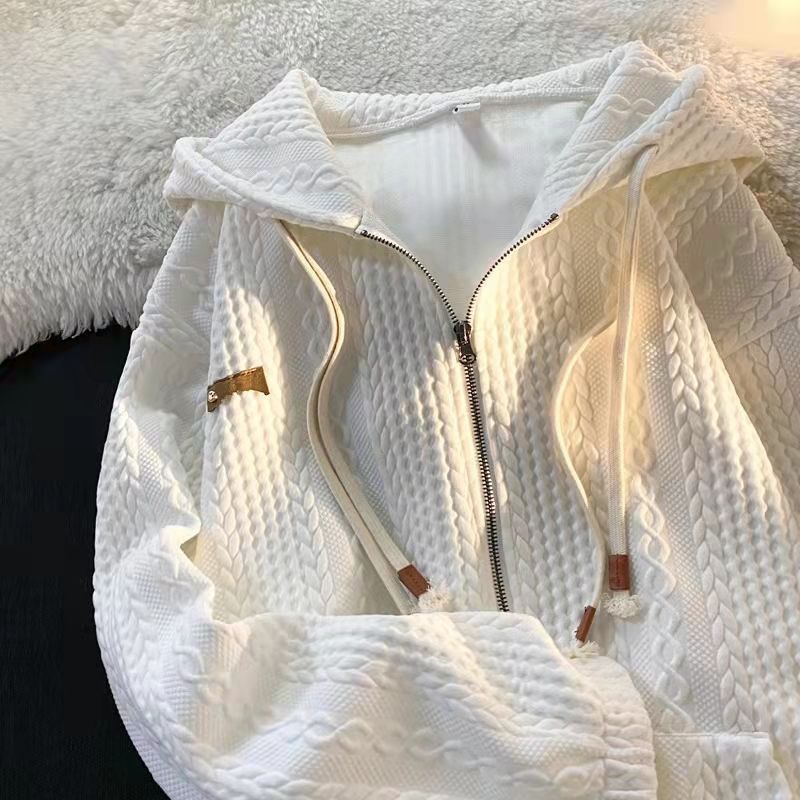 Lente Rits Sweatshirts Met Capuchon Vrouwen Streetwear Vest Met Lange Mouwen Top Doek Vrouwelijke Losse Zip Up Hoodies Zak_voghion.com