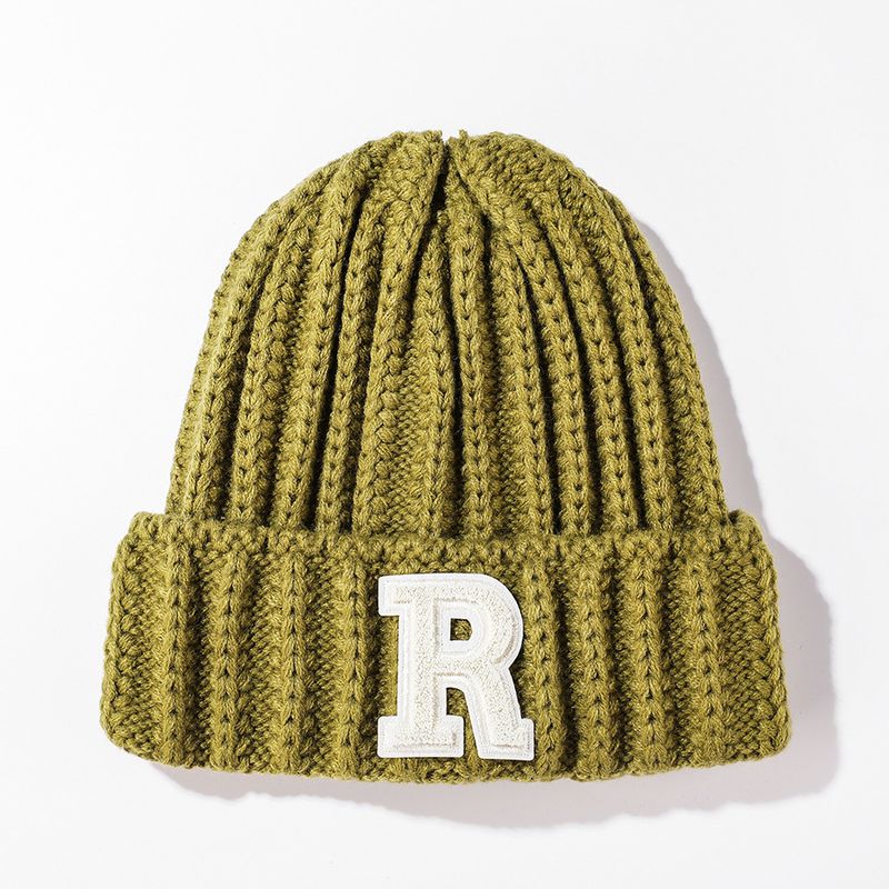 Parent-child trendy large letter curled knit hat for women in South Korea, casual and versatile, student age reducing sweet ear protection sweater hat_voghion.com