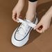 cameido Women's Versatile Lace - Up Flat Casual Shoes With White Mesh Upper, Thick Sole And Skate - Shoe Style_voghion.com