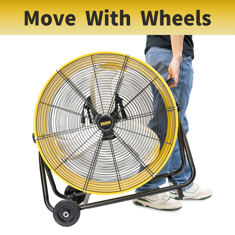FAN-D24DC 24 Inch BLDC Drive Drum Fan With High Efficiency EC Motor, Variable Speed Control, Friendly Noise Operation For Air Circulation_voghion.com