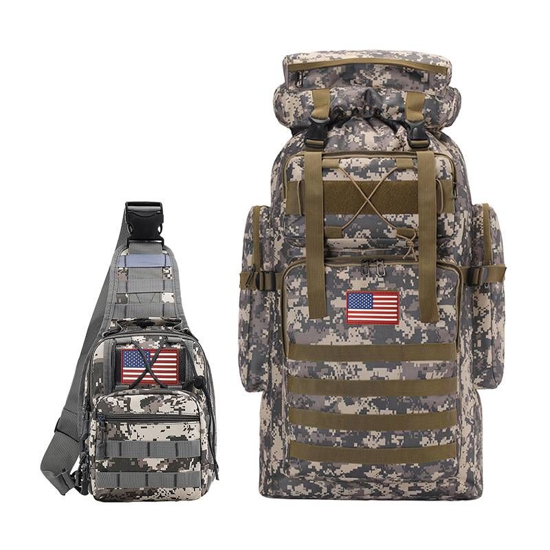 Large Tactical Backpack Outdoor Travel Hiking Bag With Small Tactical Shoulder Bag_voghion.com