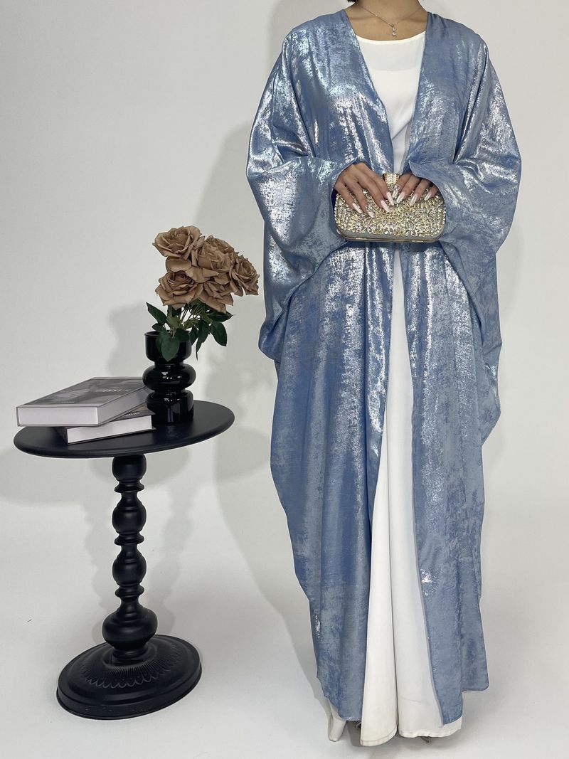 Vêtements pour femmes Vêtements musulmans Veste réfléchissante Robe jupe longue de couleur unie_voghion.com