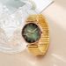 Fashion Leaf Dames Dames Digitaal Student Elastiek Band Quartz Horloge_voghion.com