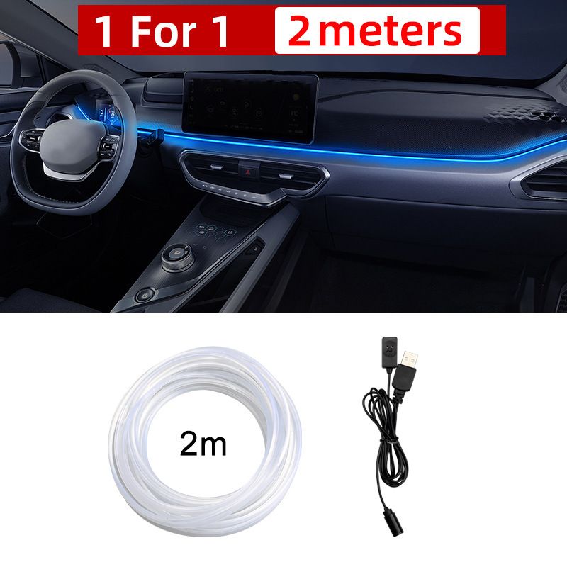 kuuma myyntiauto LED-keskikonsoli tunnelmavalo USB optinen kuitu kojetaulu kylmä valo värikäs ääniohjattu koristevalo_voghion.com