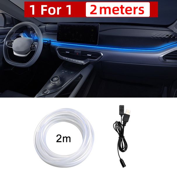 kuuma myyntiauto LED-keskikonsoli tunnelmavalo USB optinen kuitu kojetaulu kylmä valo värikäs ääniohjattu koristevalo_voghion.com