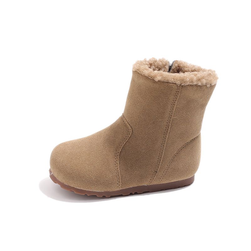 Retro-Stiefel für Mädchen im Winter, neuer koreanischer Stil, plus warme Baumwollschuhe mit flachem Boden, dick, rutschfest, Stiefel mit mittlerer Wade_voghion.com