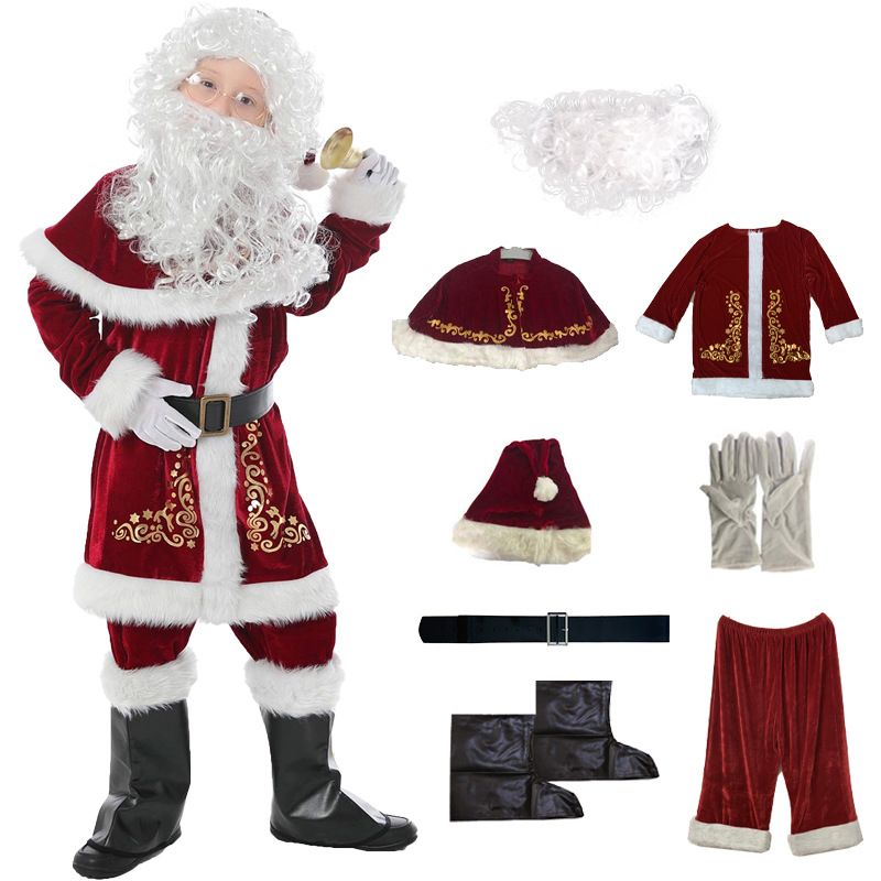 Costume de Père Noël du commerce extérieur M-6XL, vêtements de scène de Noël parent-enfant, cosplay du Père Noël, en stock_voghion.com