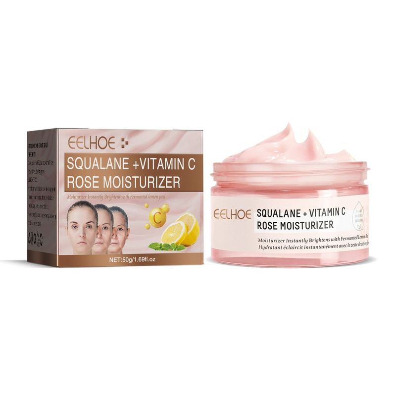 EELHOE Squalane Vc Rose Moisturizing Cream, Anti Dull Moisturizing Firming Brightening Face Cream_voghion.com