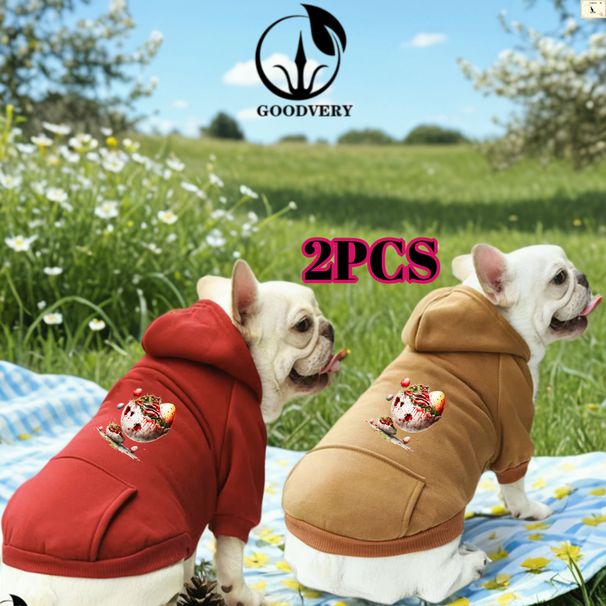 Animal Kangaroo 2PCS Halloween-Style Hooded Sweatshirts Keeps Your Pet Warm Fall And Winter Includes A Back Pocket Ideal For Walks And Adventures._voghion.com