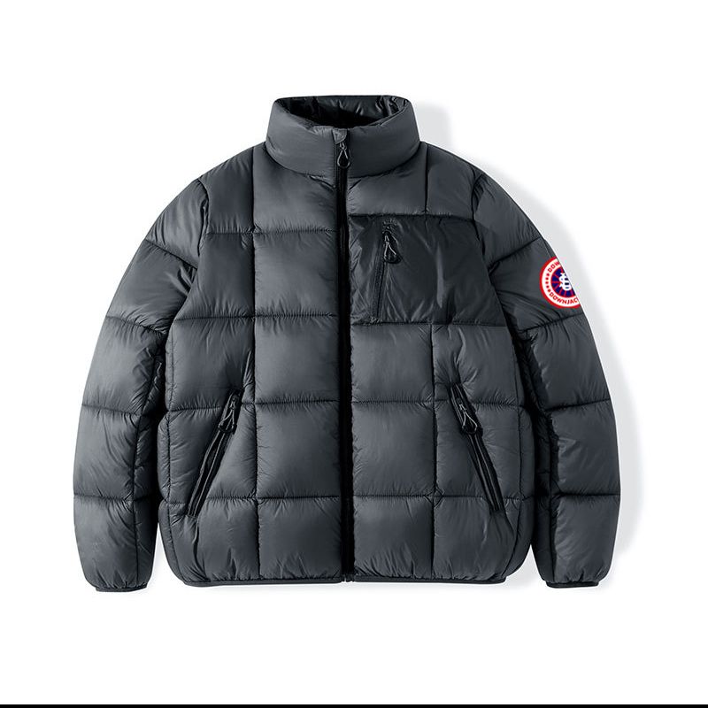 US-Karten-Patch-Steppjacke für Herren – Kurzer Streetwear-Mantel mit abnehmbarem Ärmelabzeichen, Oversized-Passform_voghion.com