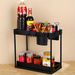 Organizer sottolavello in plastica a 2 livelli, cestello scorrevole per bagno e cucina - Nero_voghion.com