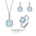 Set di tre gioielli di moda blu con cuore in argento puro S Ocean_voghion.com