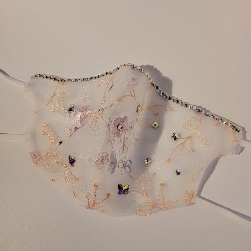 Tulle Embroidery Dust And Sun Protection Summer Temperament Mask_voghion.com