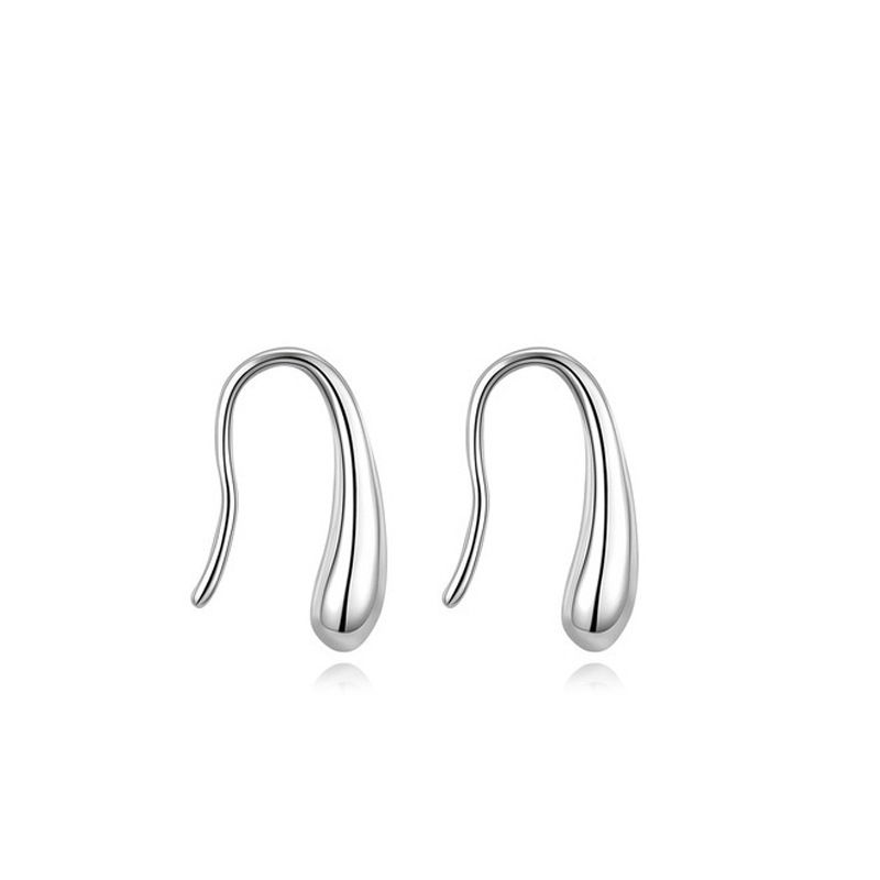 VENUS 100% Sterling Sier Drop Earring for Women Girl Gift Water Drop Beautiful Curve Ear Hook Glegant Des_voghion.com