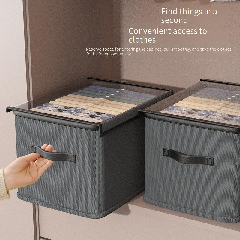 Foldable Clothes Storage Box - Multi-Purpose Drawer Organizer With Dust-Proof Cover For Wardrobe & Closet Organization​​_voghion.com