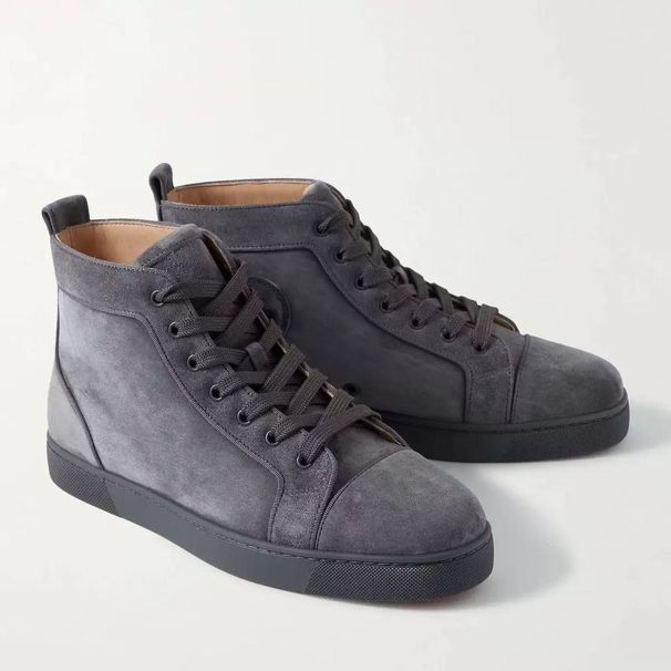 CL Herren High Top Rote Sohle Schuhe Seegurke Sternennieten Echtes Leder Atmungsaktiv Lässig Trendy Sneakers Europäisch_voghion.com