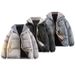 Casaco acolchoado masculino de inverno - Casaco acolchoado quente com gola alta, modelagem folgada para uso casual de negócios e dia a dia (cinza/preto/cáqui)_voghion.com