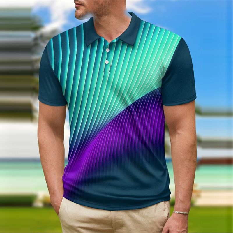 2023 Polo da uomo con stampa 3D grafica nuova da uomo, polo estiva da uomo a maniche corte, per sport ricreativi, polo da esterno_voghion.com