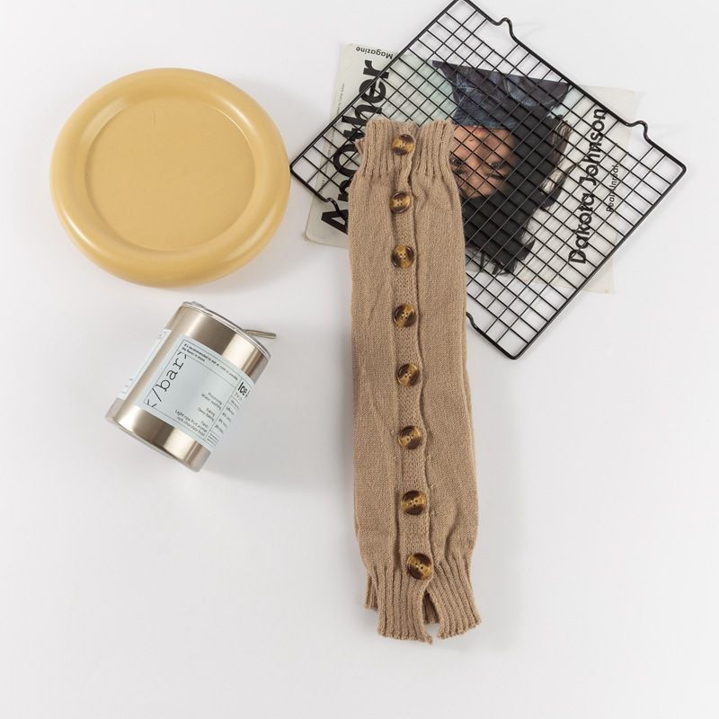 Calentadores de piernas de punto dividido para mujer, botas calcetín de canalé grueso, accesorios de capas de invierno inspirados en el Y2K_voghion.com