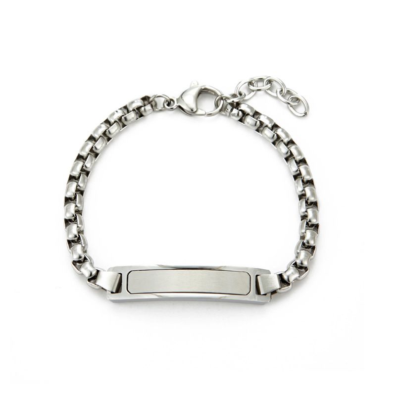 Bracciale in acciaio al titanio con catena cubana in oro elettroplaccato, con segno curvo in acciaio inossidabile e diamanti intarsiati_voghion.com