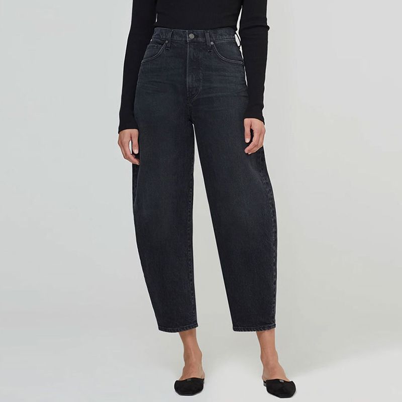 Abbigliamento donna primavera ed estate nuovi pantaloni a banana harem jeans donna nove punti larghi vita alta coprono carne e mostrano sottile_voghion.com