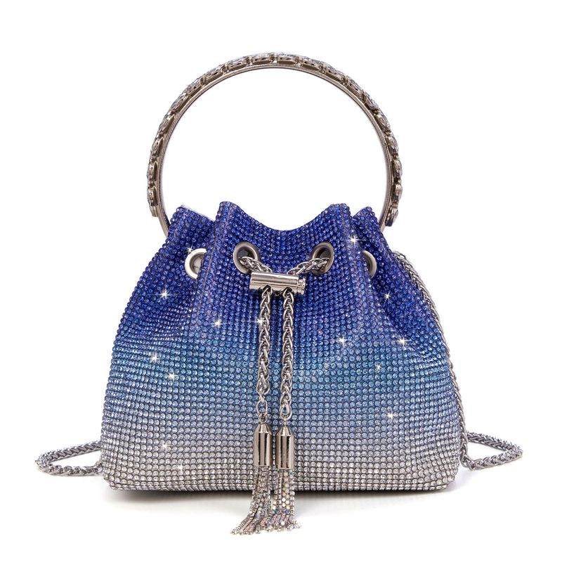 Kleine Beuteltasche mit Diamantbesatz und Kordelzug, hochwertige Umhängetasche, trendige Abendtasche_voghion.com