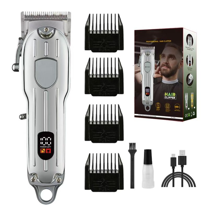 Tagliacapelli professionale con schermo LCD, lama regolabile, ricaricabile e impermeabile - Lama in acciaio inossidabile, basso rumore (36 dB), per uomini e animali domestici_voghion.com