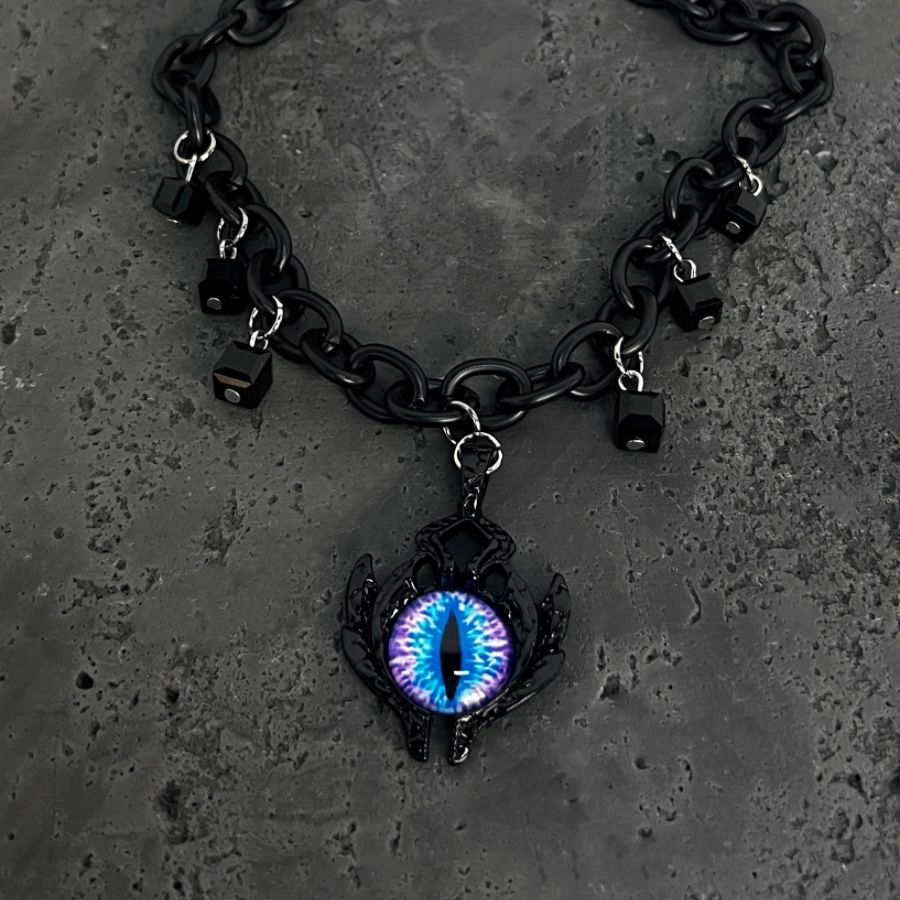 Dark Style Demon Eye Necklace Niche Hip-Hop Choker Design High-End Clavicle Chain Unisex Couple Trendy Brand_voghion.com