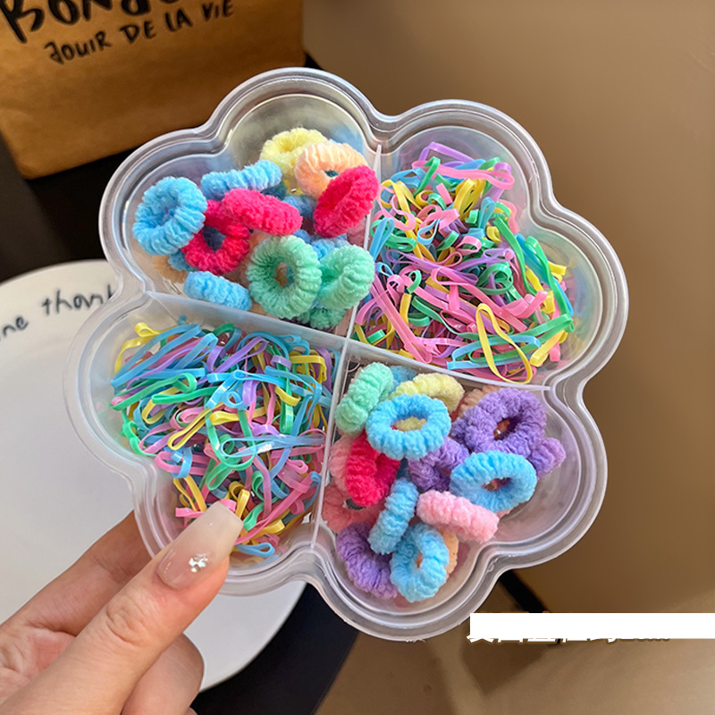 Unisex Candy kleur kinder geschenkdoos Rubberen band hoofdband Schattige baby haar onschadelijk Hoge rek haarband haaraccessoires_voghion.com