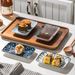 Stil japonez ceramică dreptunghiulară farfurie patru farfurii set de tacâmuri de uz casnic sub glazură culoare creativă sushi farfurie desert farfurie gustare farfurie_voghion.com