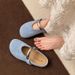 Hausschuhe im französischen Abendstil für Damen 2025 Neue Frühlings-Flach-Mary-Jane-Damenschuhe mit weicher Sohle und Rock Sanfte Bohnenschuhe_voghion.com