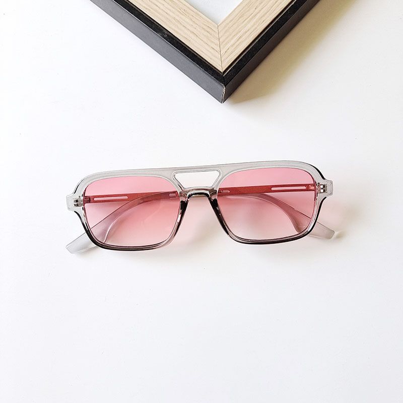 2024 new European and American fashion sunglasses with thick frame square Xiaohongshu ins street shooting slim trendy men's sunglasses_voghion.com