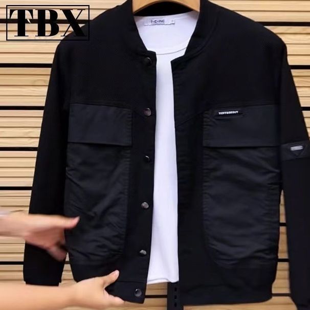 Heren casual tweedelige set – fleecegevoerde spijkerjas en joggingbroek (zwart/grijs, maten XL-6XL)_voghion.com