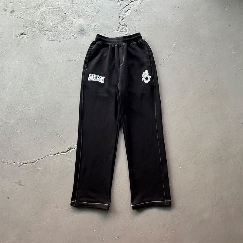 Hip-Hop-Samt-Trainingsanzug für Herren – Kapuzenpullover mit aufgesticktem Buchstaben und Jogginghose (Schwarz/Hellgrün, S-XL)_voghion.com