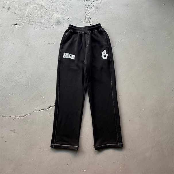 Hip-Hop-Samt-Trainingsanzug für Herren – Kapuzenpullover mit aufgesticktem Buchstaben und Jogginghose (Schwarz/Hellgrün, S-XL)_voghion.com