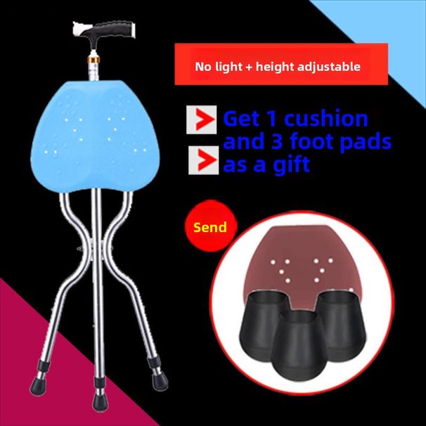 Bastón multifuncional con asiento y taburete plegable antideslizante para personas mayores._voghion.com