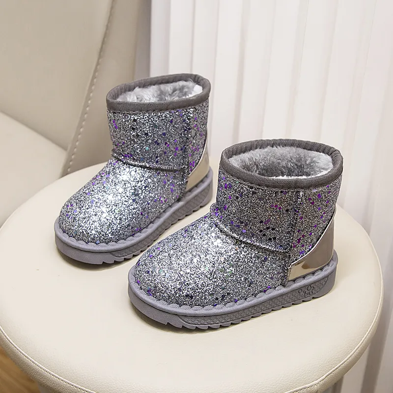 Warm Kids Snow For Children New Toddler Winter Princess Child Shoes Non-slip Flat Round Toe Boys Girls Baby Lovely Boots_voghion.com