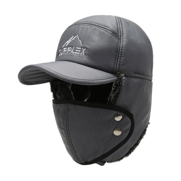 Pălării Trapper, pălărie Lei Feng, mască de iarnă pentru bărbați, pălărie din bumbac pentru vârstă mijlocie, protecție pentru urechi în aer liber, pălărie pentru ciclism, rezistentă la frig, schi, plus căciulă caldă din catifea_voghion.com