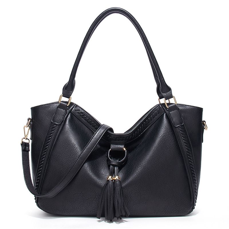 New European and American retro tassel bag tote bag one-shoulder bag_voghion.com