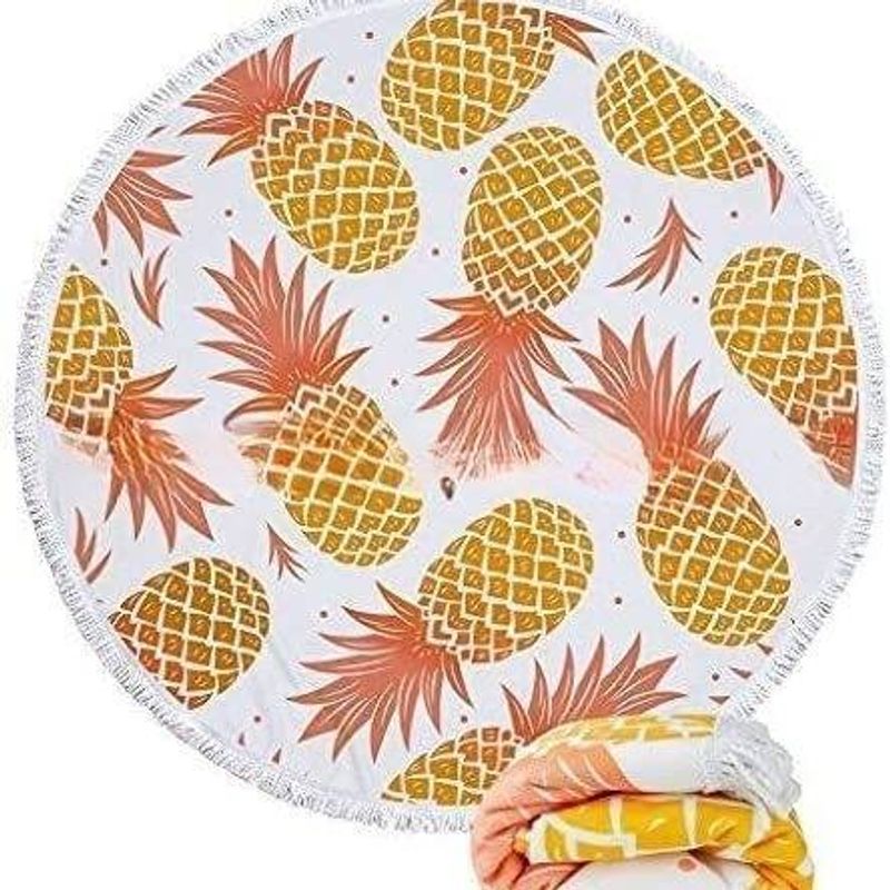 Asciugamano da spiaggia rotondo in microfibra - Spesso e super assorbente per hotel, viaggi e nuoto (portatile, asciugatura rapida, ordini in piccoli lotti disponibili)_voghion.com