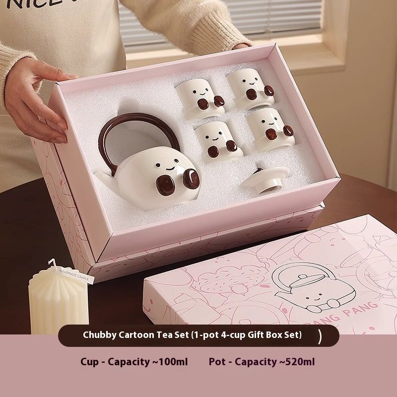 Service à thé moderne en céramique pour jeunes adultes – Théière et tasses élégantes avec poignée ergonomique et esthétique minimaliste_voghion.com