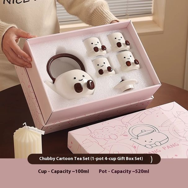 Service à thé moderne en céramique pour jeunes adultes – Théière et tasses élégantes avec poignée ergonomique et esthétique minimaliste_voghion.com