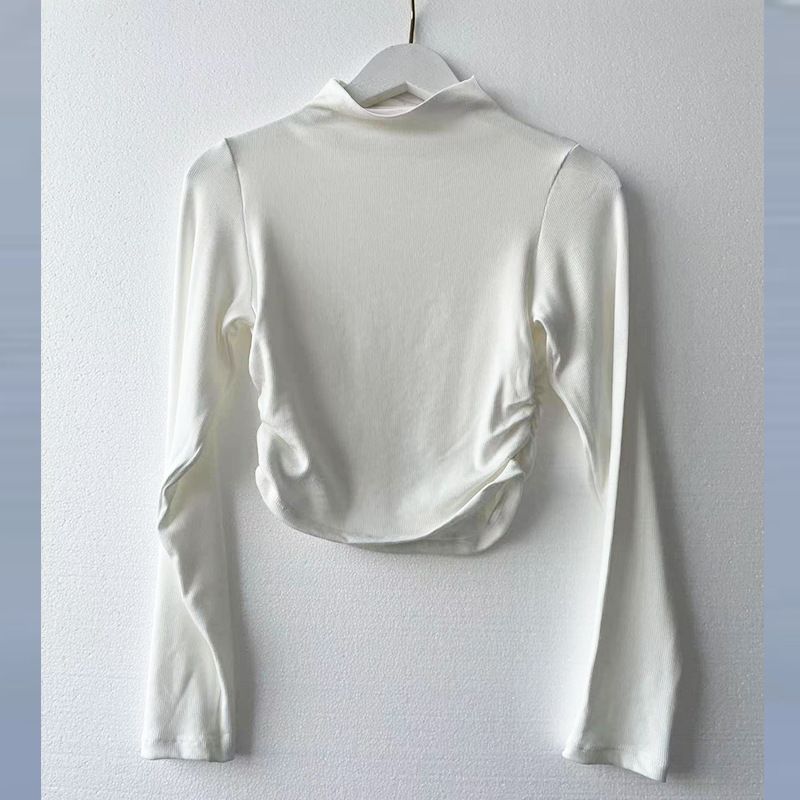 Warm Fitness Shirt Women, Tight Training Sports Top, Color-Block Stretch Pilates Yoga Long Sleeve For Autumn And Winter_voghion.com