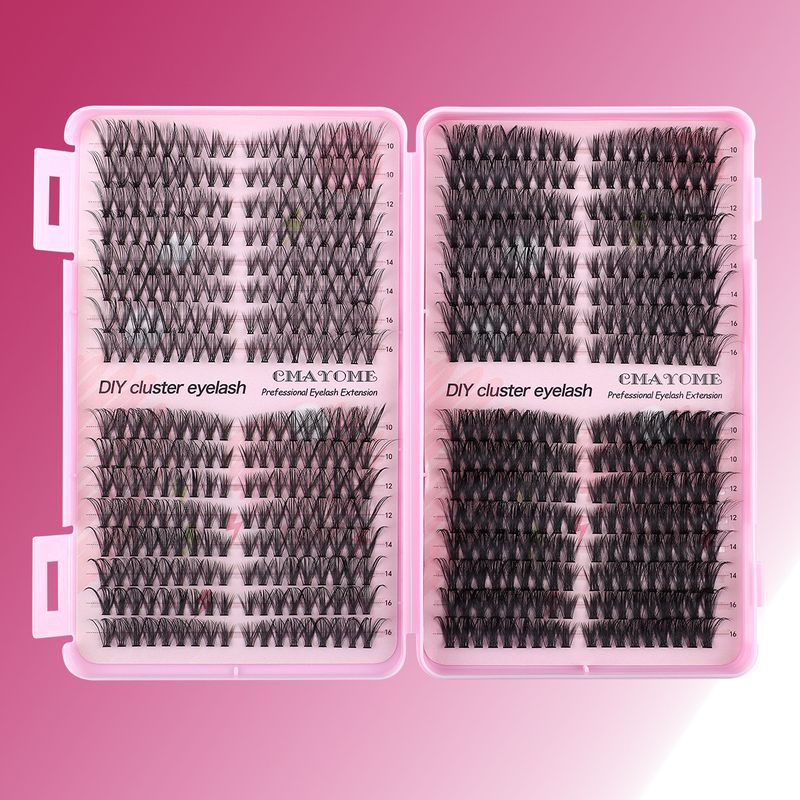 576 Clusters DIY False Eyelashes Kit, 10-16mm Natural Volume D Curl, Fluffy & Cruelty-Free Individual Lashes For Easy Self-Application_voghion.com
