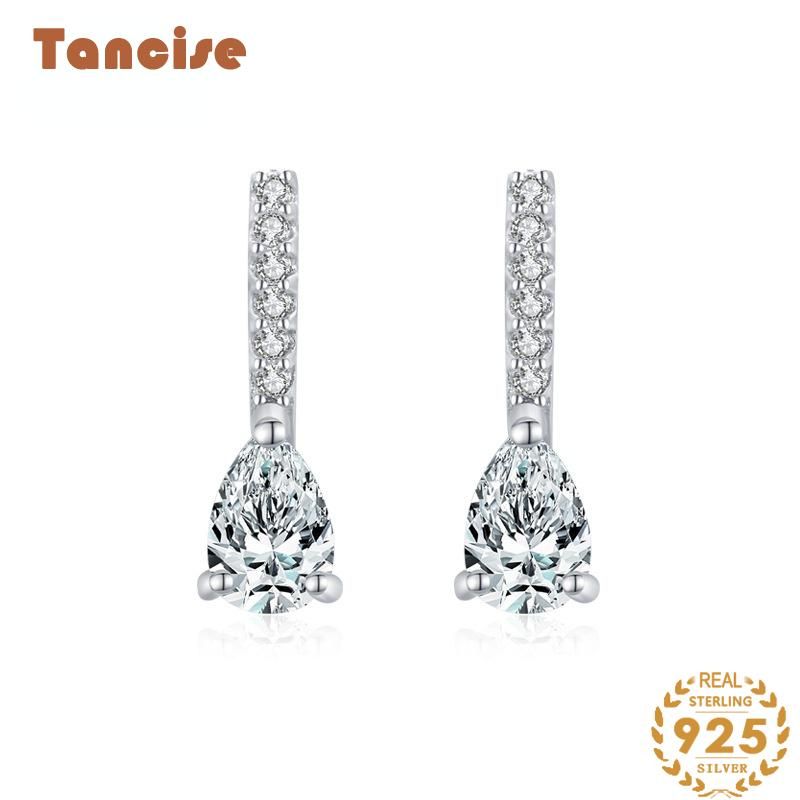 Tancise Silber Zirkon Ohrringe Tropfen Ohrringe für Frauen Hochzeit Party Geschenke_voghion.com