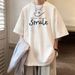 Unbeatable Quality Summer Trend Ins Printed Short T-shirt For Men, Loose Fitting Harajuku BF, Versatile Five Quarter Sleeve Couple Round_voghion.com