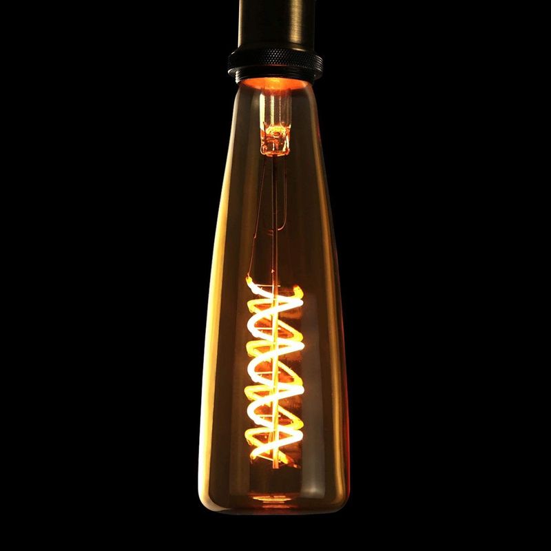 LED Glühbirne E27 Edison Glühlampe - 4W in Weinflaschenform 2200K Warmweiß Goldfarbe Dekorativ Spiralfilament Glühbirne für Nostalgie und Retro Beleuchtung_voghion.com