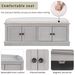 Storage Bench With 4 Doors And Adjustable Shelves,Shoe Bench With Removable Cushion For Living Room,Entryway_voghion.com